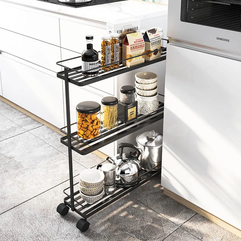 

Nordic Bathroom Shelves for Bathroom Simple Iron Golden Storage Toilet Floor Shelf for Kitchen Trolley Wrought Iron with Wheels