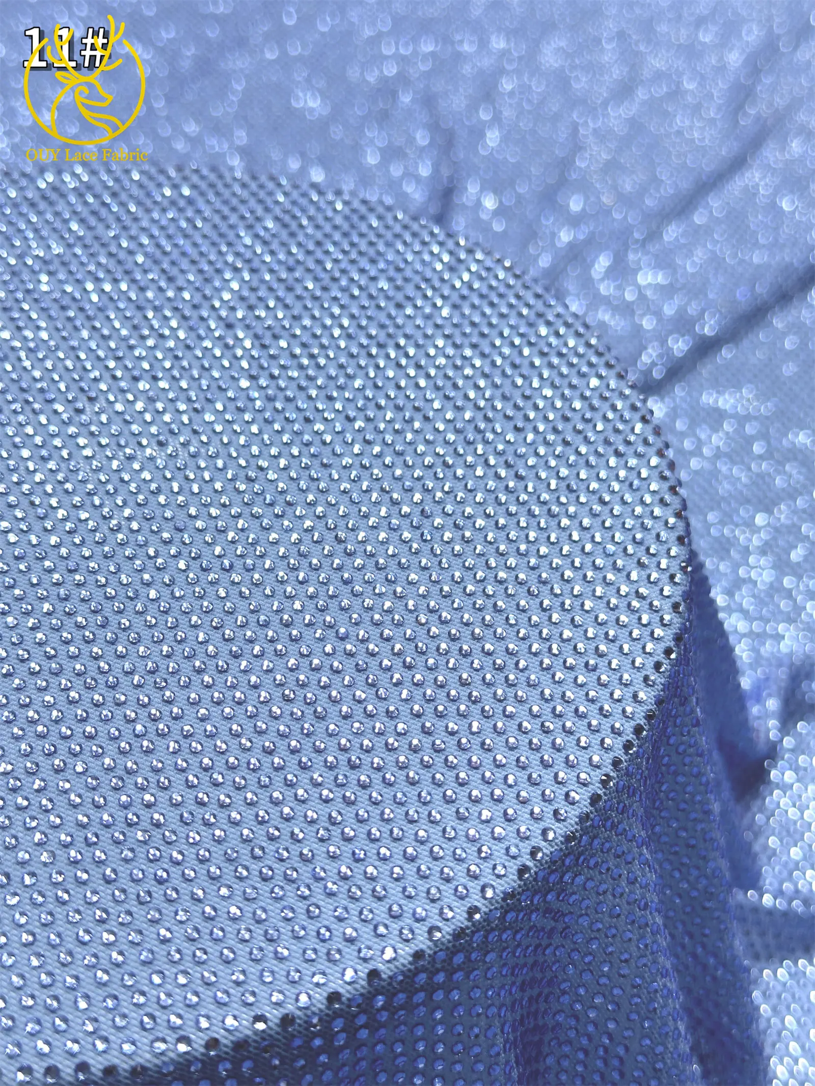 Luxuriöser Glas-Strass-Spitzenstoff im afrikanischen Stil, 2026 französischer und nigerianischer Stretch-Spitzenstoff, Party-Kleid, in 1 Yard genäht. – Detail 18