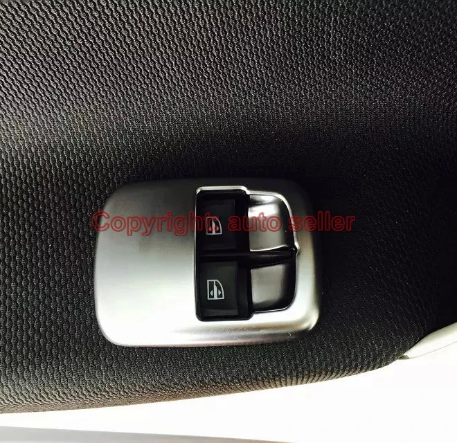 

For Benz Smart Fortwo 2014 2015 2016 2017 ABS Pearl Chrome Interior Door buttons panel Cover Trim Car Accessories Stickers W4