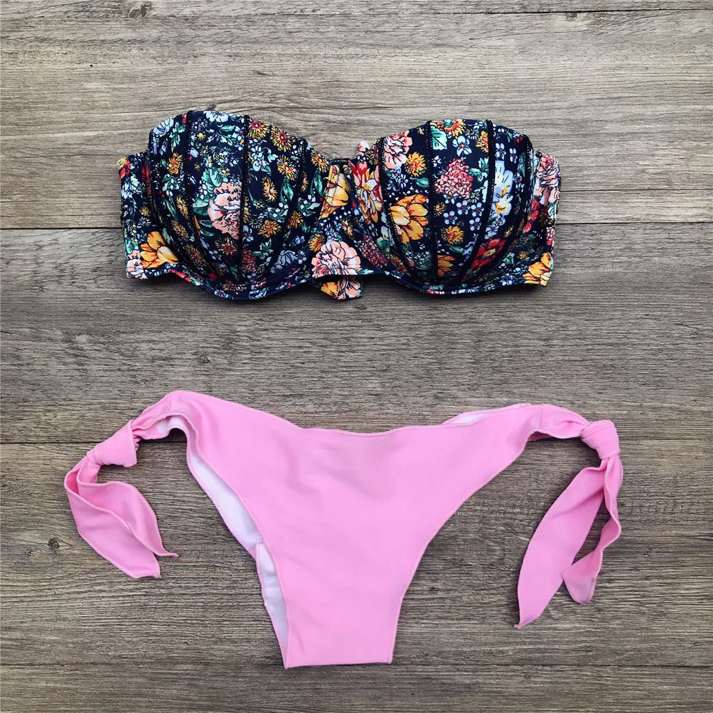 Floral Print Bikini Sets Biquini Swimsuit Wear Set Bathing Fashion Sexy Mujer Women Swimwear Suit Tankinis Set Summer Beachwear