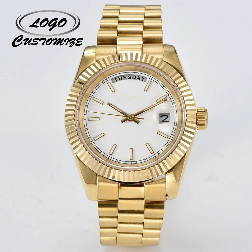 Customizable personalized logo luxury 39mm case 8285 automatic mechanical watch suitable for 8285 movement with lumens