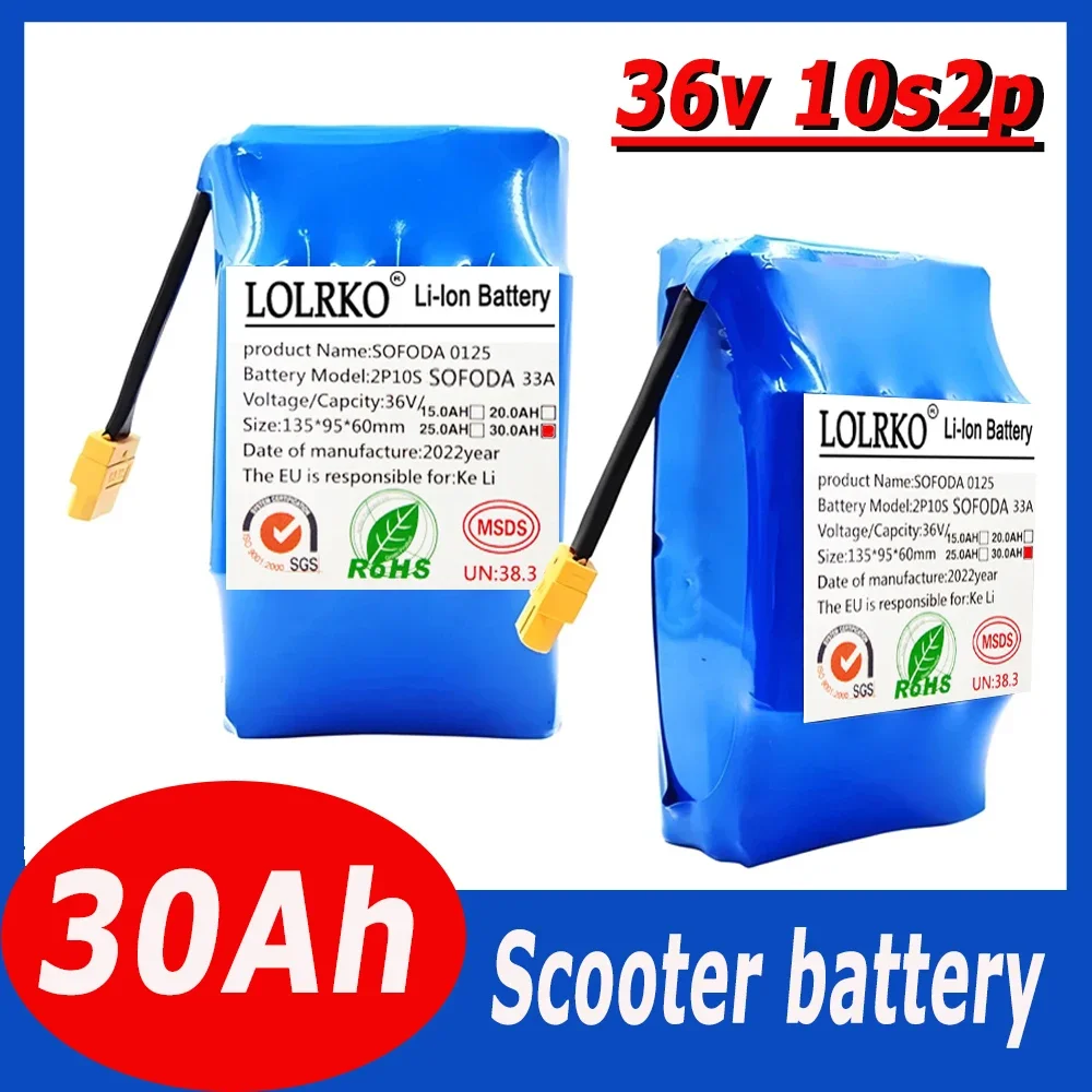 36V 30Ah 10s2p Lithium Rechargeable Battery,True for Electric Self-balancing Scooter HoverBoard Unicycle, Exceptional Battery