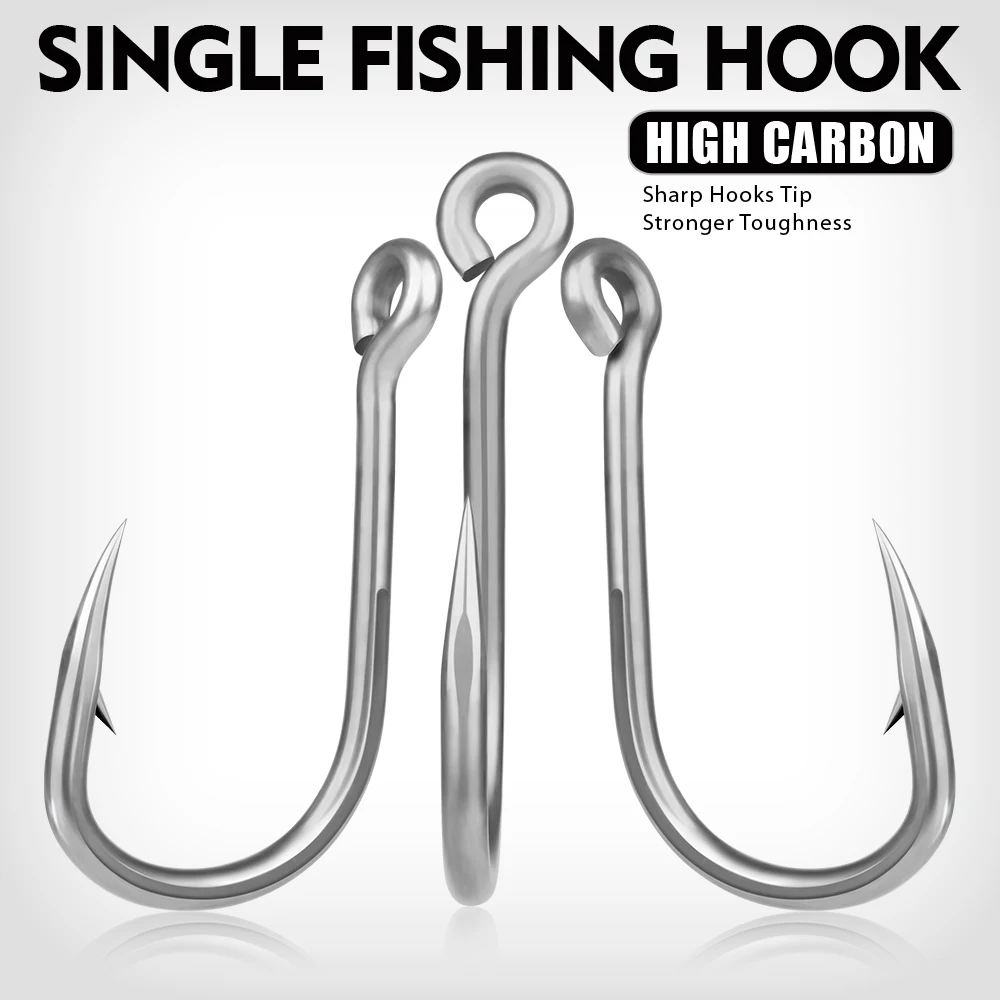 PROBEROS 10 teile/los Angelhaken Set High Carbon Stahl Meer Angelhaken Salzwasser Pesca Anti-Rost Karpfen Bass Angeln Zubehör – Detail 1