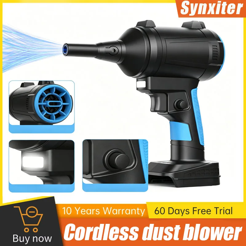 Soprador de ar elétrico sem fio turbo jet recarregável portátil jardim folha soprador poeira ferramenta soprando para makita 18v bateria
