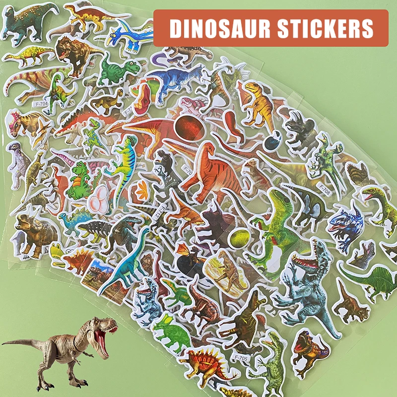 10 Sheets Dinosaur Stickers for Boys Kids Toy Gift DIY Laptop Phone Suitcase Notebook Ancient Animal Sticker Graffiti Decals