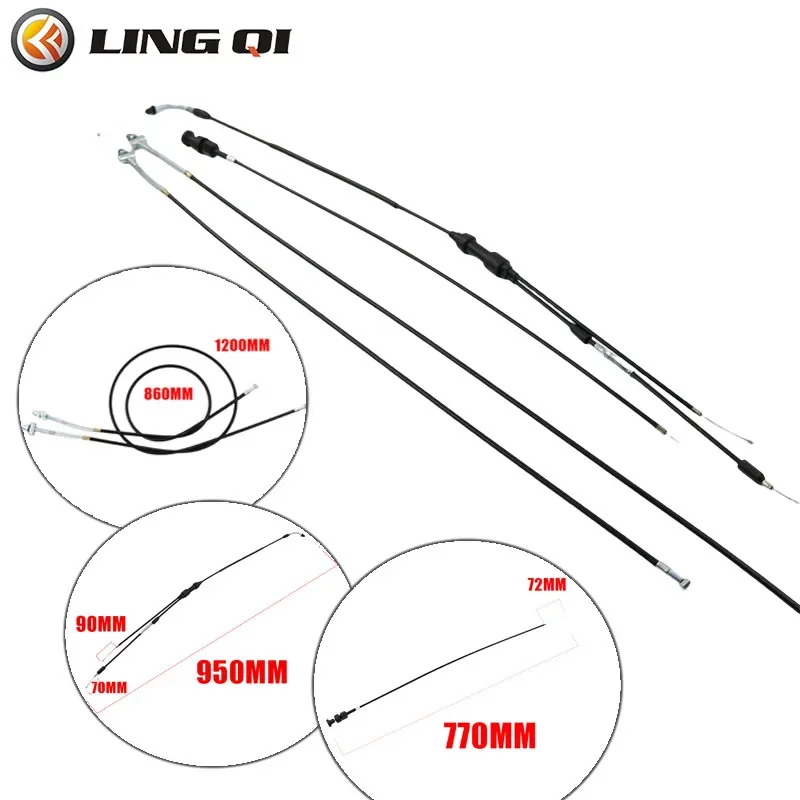 LING QI PW50 Wiring Assembly Push Pull Choke Throttle Cable Throttle Cable Brake Line For  PW50 PW80 Motocross Accessories