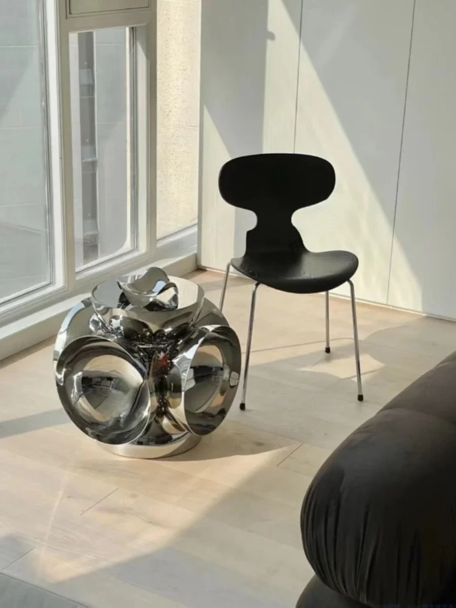 Mirror Stainless Steel Coffee Silent Wind Space Sense Art Table Sofa Corner Table Side Table