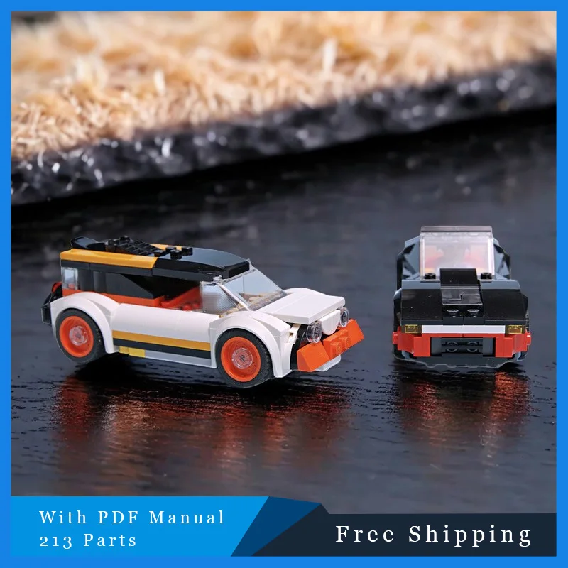 

213 детали MOC, креативный спортивный городской автомобиль, модель строительного блока, детская сборка своими руками, кирпичи, игрушка, образовательный рождественский подарок для детей