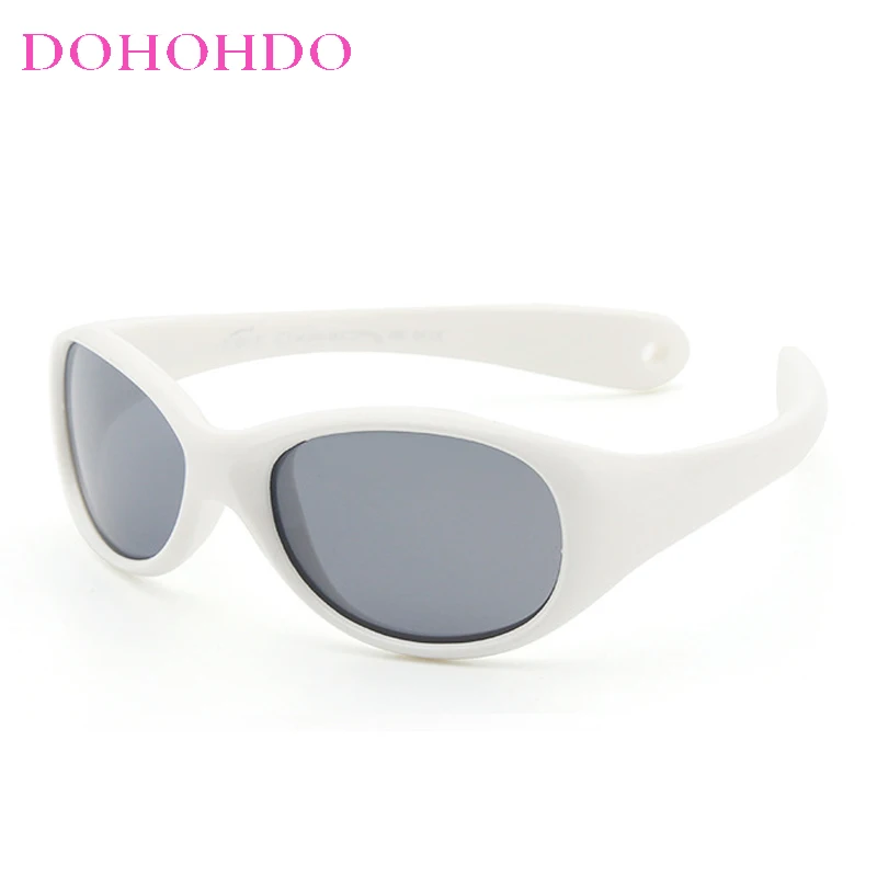 3-12 Years Kids Polarized Sunglasses Boy Girls Soft TPEE Oval Frame Cat Eye Design Child Fashion Sun UV400 Protection Outdoors