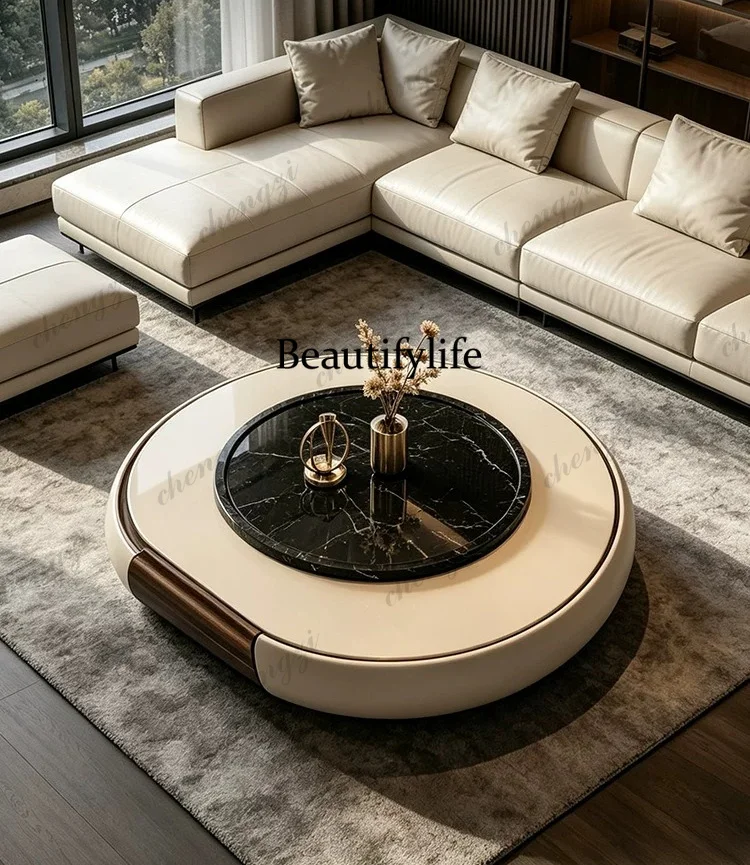 Round marble coffee table living room home new light luxury high sense