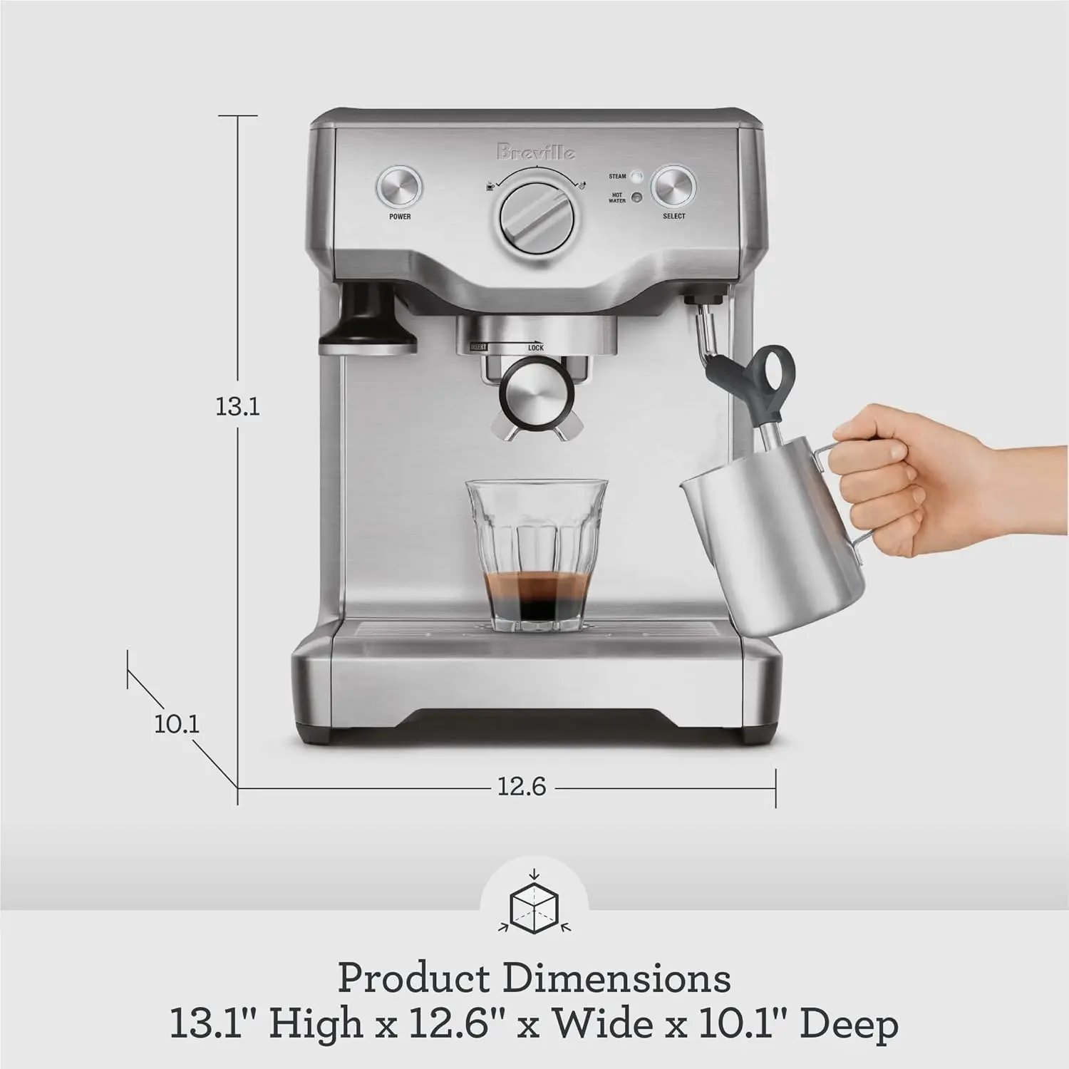 Máquina De Espresso De Aço Inoxidável Escovado, Máquina Média