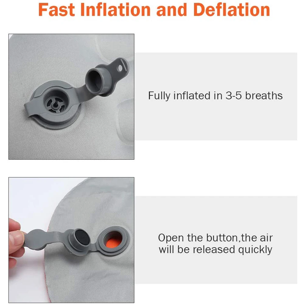 

Inflatable Travel Pillow Tpu Material Ergonomic Neck Support Portable Cushion For Camping Nap Train Flight Outdoor Lightweight