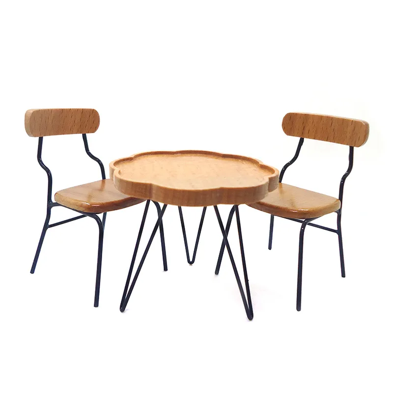

1:12 Scale Miniature Outdoor Leisure Table & Chair Set, Realistic Dollhouse Accessory for Garden Diorama Scene Display Decor