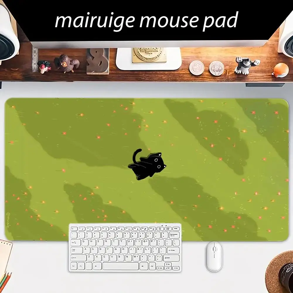A Bear on the Grass Mouse Pad Large Computer Office Game Table Mat XXL Rubber Anti-slip Stitching Keyboard Mats Long Desk Pads