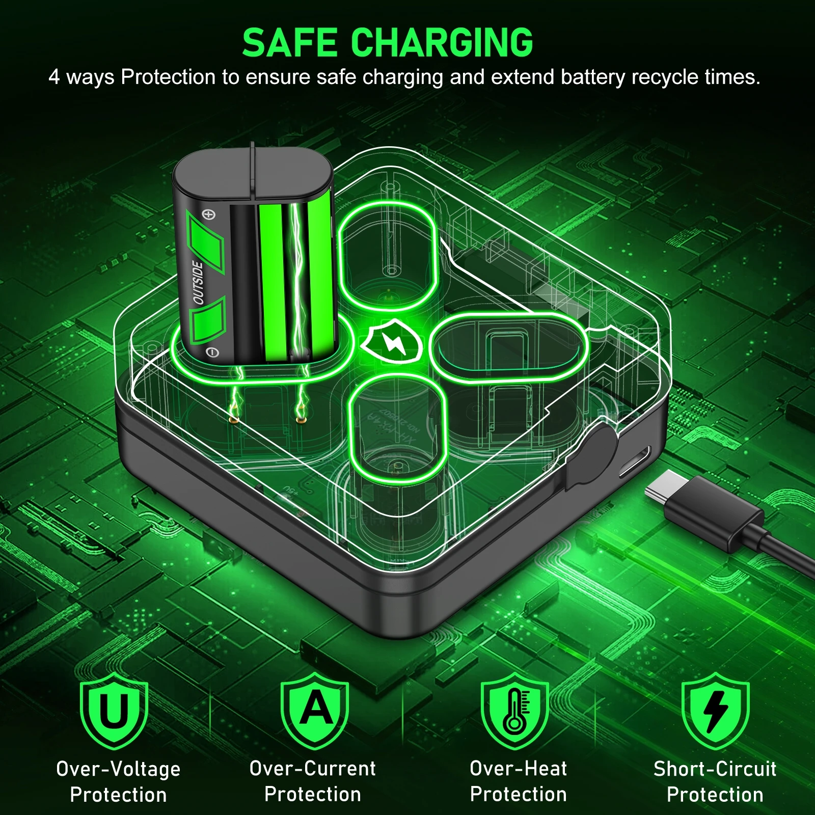 Charging Station For Xbox Series X/Xbox Series S 4 Batteries Pack For Xbox One X/Xbox One S/Xbox One Rechargeable Battery