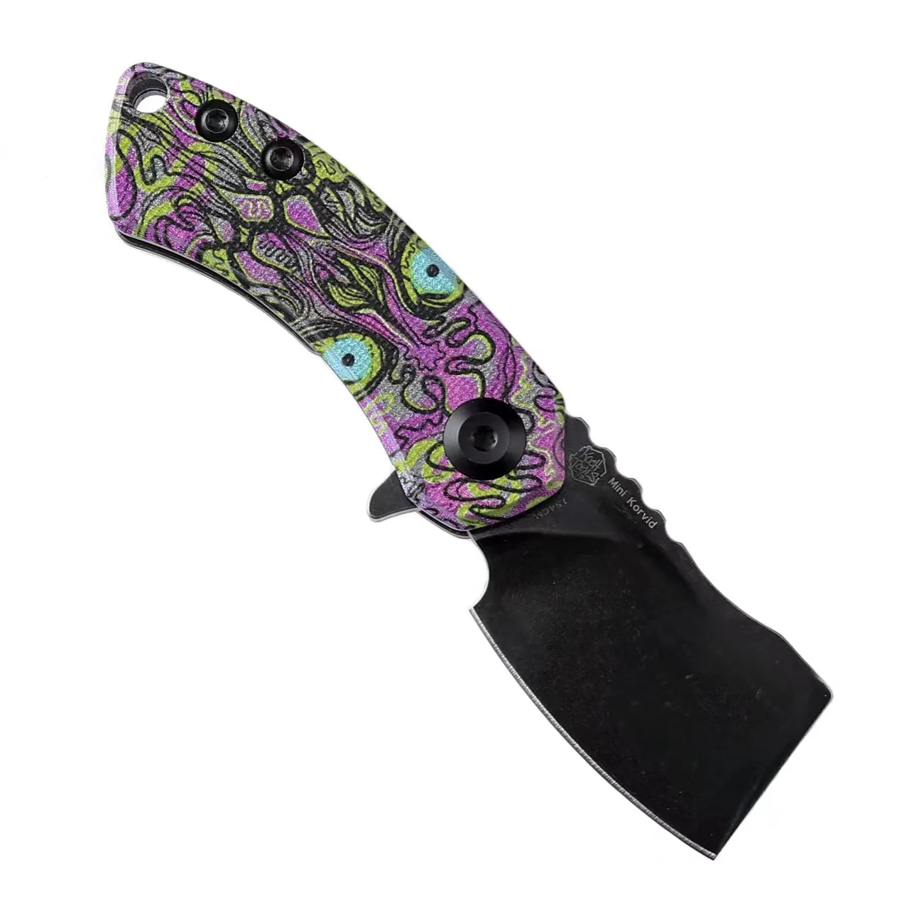 سكاكين الجيب Kansept T3030 1.45 بوصة شفرة كورفيد صغيرة 154 سم مع G10 مع أدوات كوخ مطبوعة مصممة سكاكين EDC للاستخدام اليومي