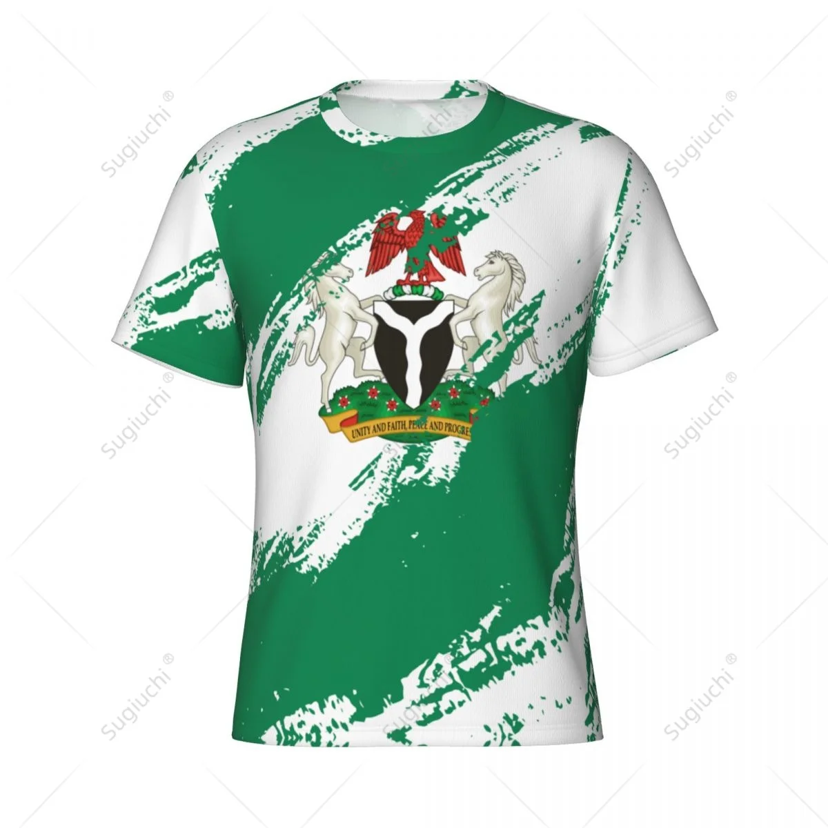 Custom Name Nunber Nigeria Flag Color Men Tight Sports T-shirt Women Tees jersey For Soccer Football Fans