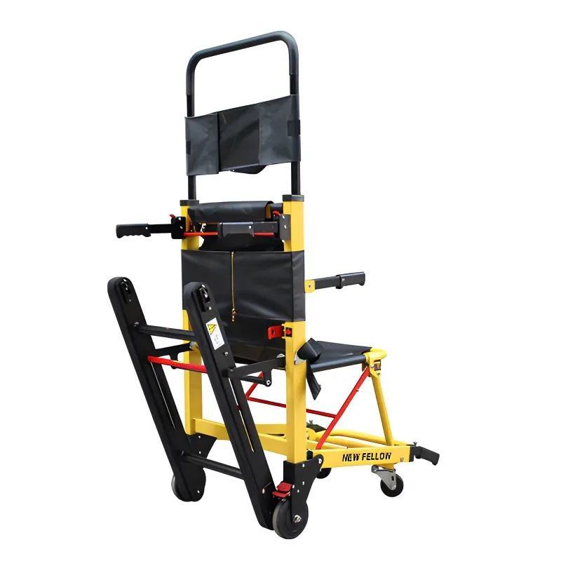 Manual Medical Stair Climbing Wheelchair Load 350 lb Yellow CE Certified NF-W5 Class I