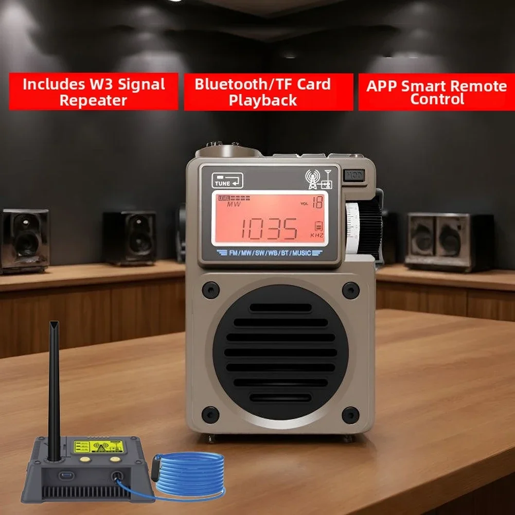 

Многофункциональное всеволновое радио с репитером сигнала, портативное всеволновое радио для приема трансляций, музыкальный плеер, аксессуар для радиоприемников