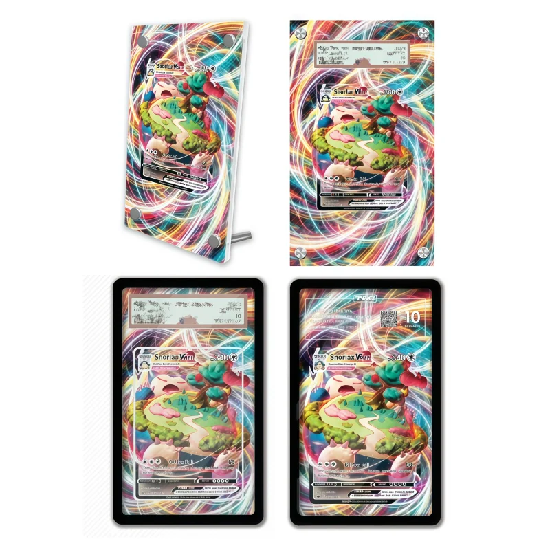 display-de-arte-anime-para-pokemon-snorlax-sword-shield-presentes-de-arte-expansivel-do-jogo-anime-estojo-protetor-de-acrilico-chaveiro-nivel-de-avaliacao