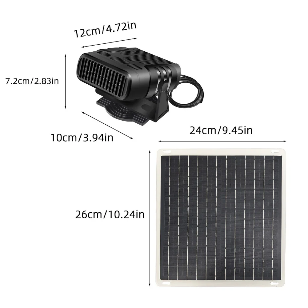 Portable 10W Solar Powered Heater for Cars and Pet Houses with Dryer Fan Battery Case Kit Winter Outdoor Heating Solution