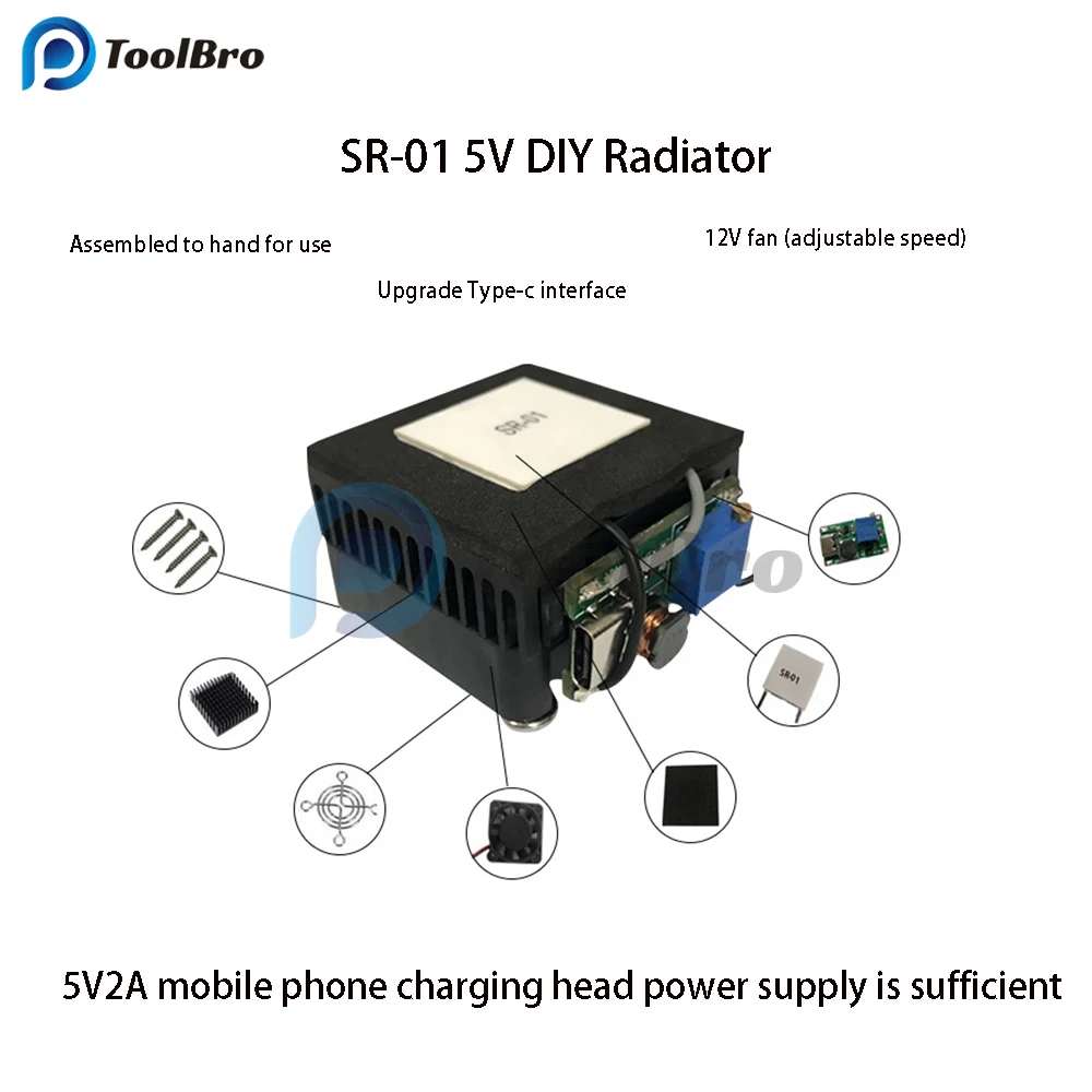 5V DIY Kit SR-01 Thermoelectric Peltier Cooler Semiconductor Refrigeration Cooling System Air Conditioner for Mobile Phone