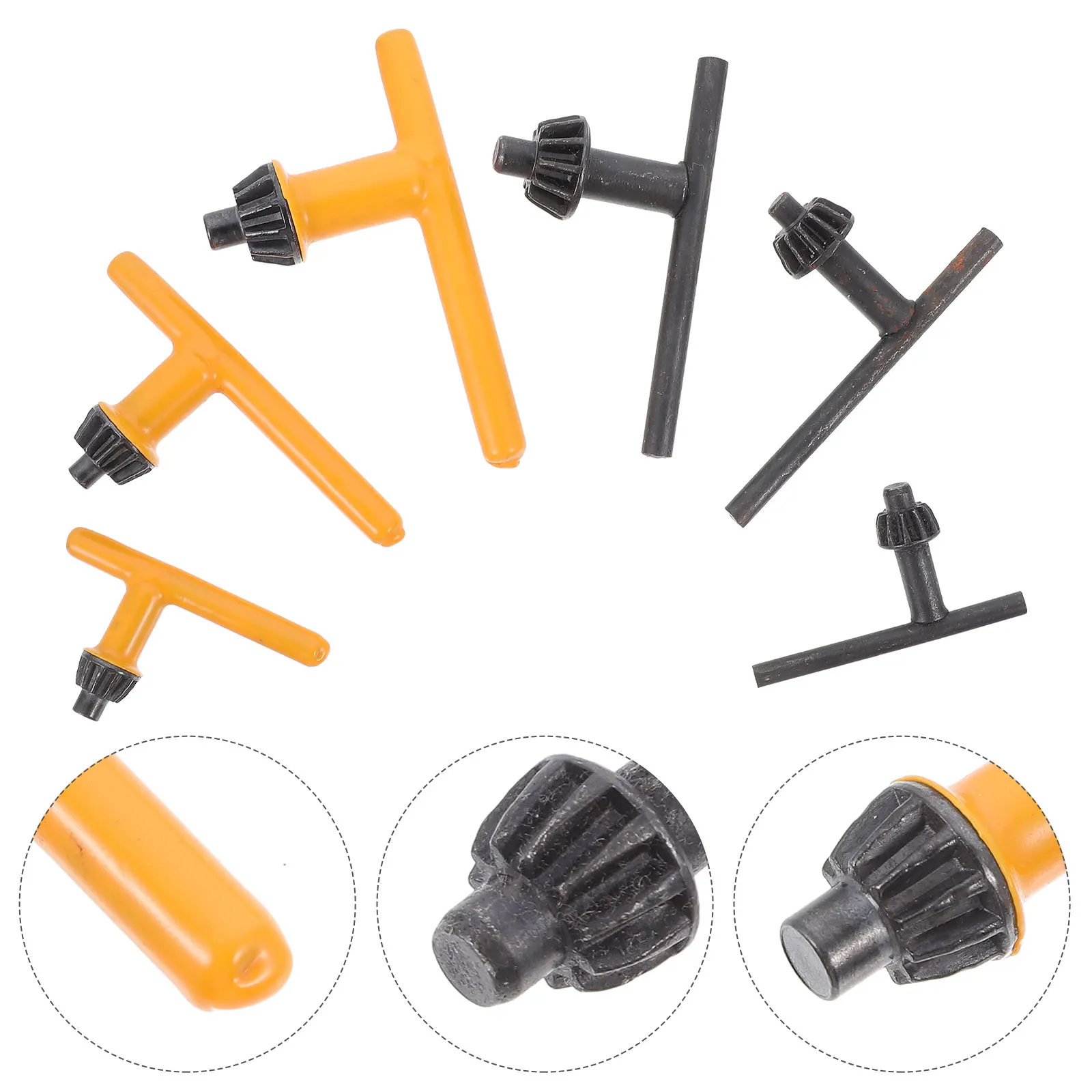 

6pcs Drill Chuck Key Electric H Wrench Replacement Press Clamping Tool Universal Sturdy Rust Resistant Durable Practical Daily