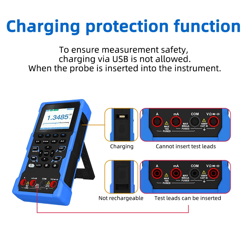 OWON HDS120 Digital Oscilloscope Multimeter 2-in-1 20000 Counts True RMS Tester 1MHz 5MS/s Automatic Range 18650 Lithium Battery