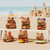 Miniso Capybara Doll Toys Micro Particle Building Blocks Educational Toys DIY Cute Cartoon Figure For Kids Birthday Gifts