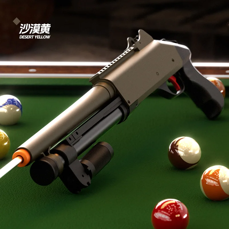 背の低い人のための自動スヌーカービリヤードキュー、独特な玩具銃の形をした自動プールキュースティック、子供用ビリヤードアクセサリー