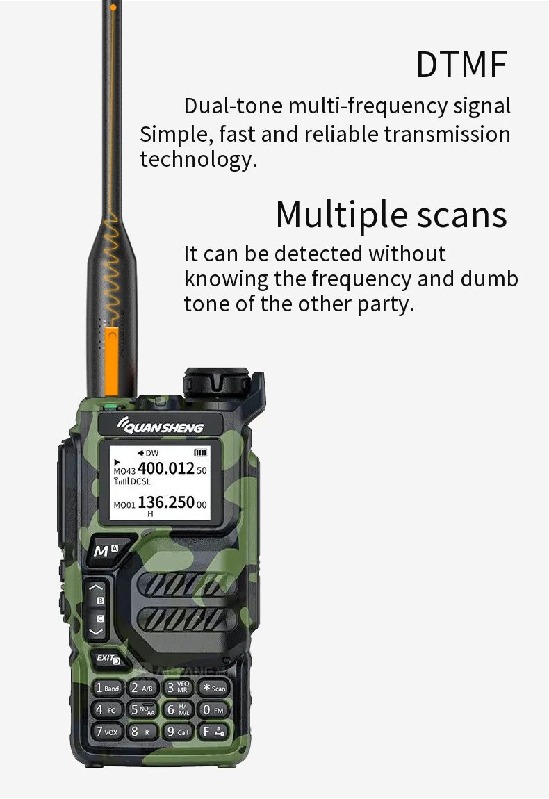 Quansheng UV-K5 Walkie Talkie 5W VHF UHF Dual-Band Portable Ham Two-way Radio  FM Amateur Interphone for Ourdoor Camping Hunting