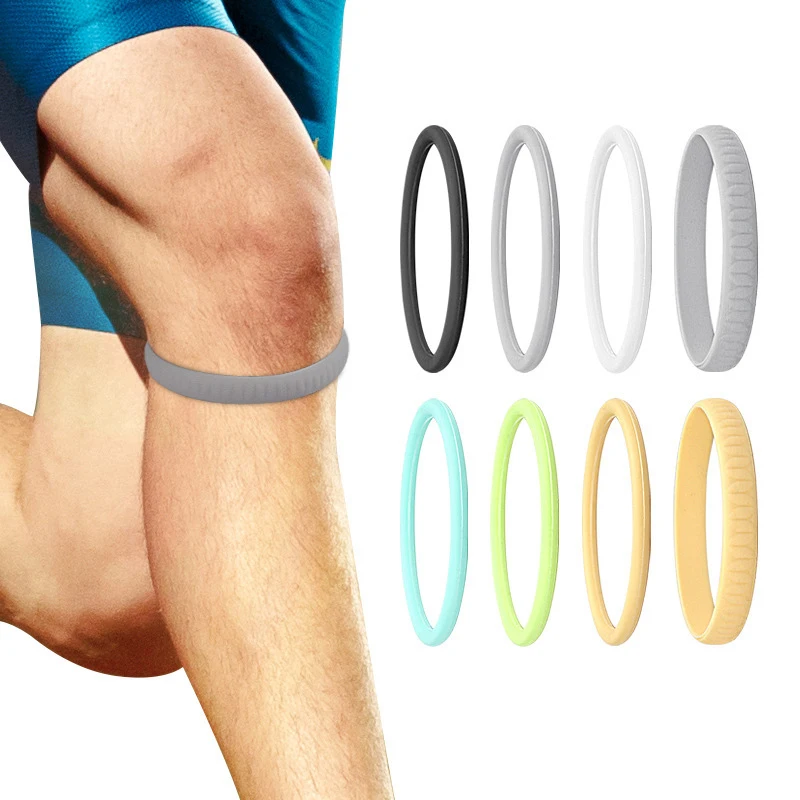 Ginocchiera in silicone con cinturino rotuleo, sollievo dal dolore, fascia per articolazione del ginocchio, cinturino stabilizzatore per ginocchio sottile, basket, corsa, calcio, fascia per ginocchio