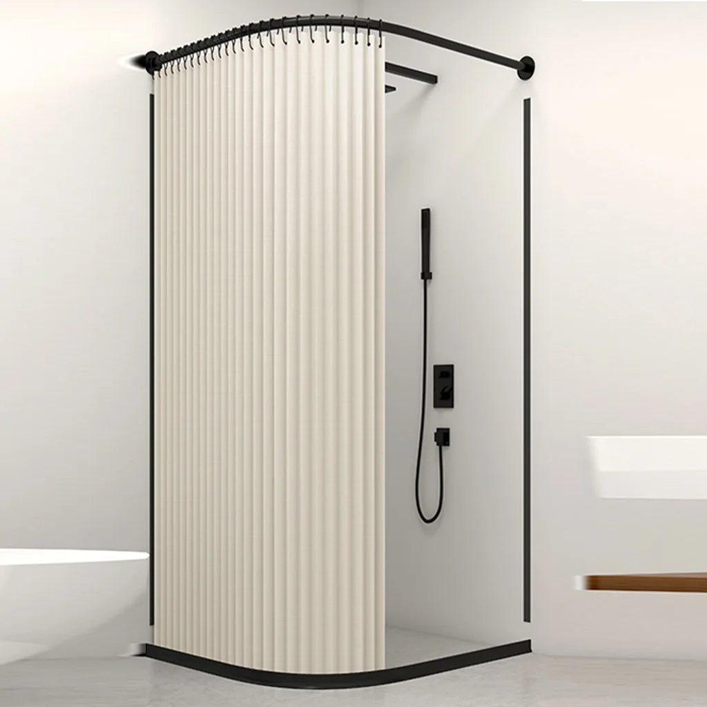 

Folding Bathroom Curtain, Space-Saving Retractable Shower Screen, Waterproof Foldable Partition for Small Bathtub