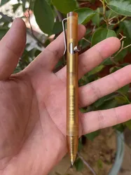 1 Piece ULTEM Made Pen with Titanium Pocket Clip EDC PEI Ball Point Pen for Office Signature Writing Gift Pen