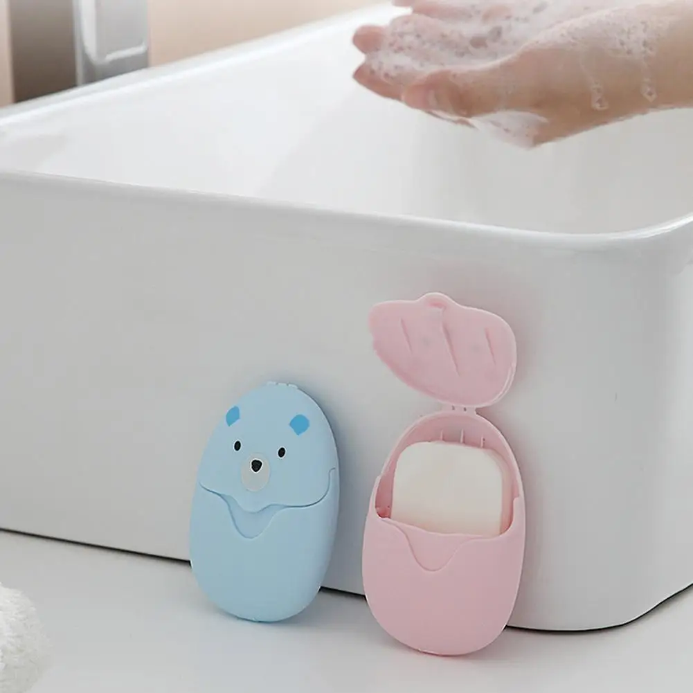 Cute Cartoon Styling Travel Paper Soaps Portable Disposable Tablet Cute Cartoon Travel Paper Soap Paper Bear Paper Soap Cle X2M4