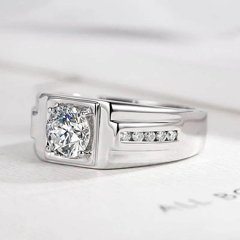 925 Sterling Sliver Man Rings Shining Zircon for Man Women Wedding Engagement Jewelry Fashion Luxury