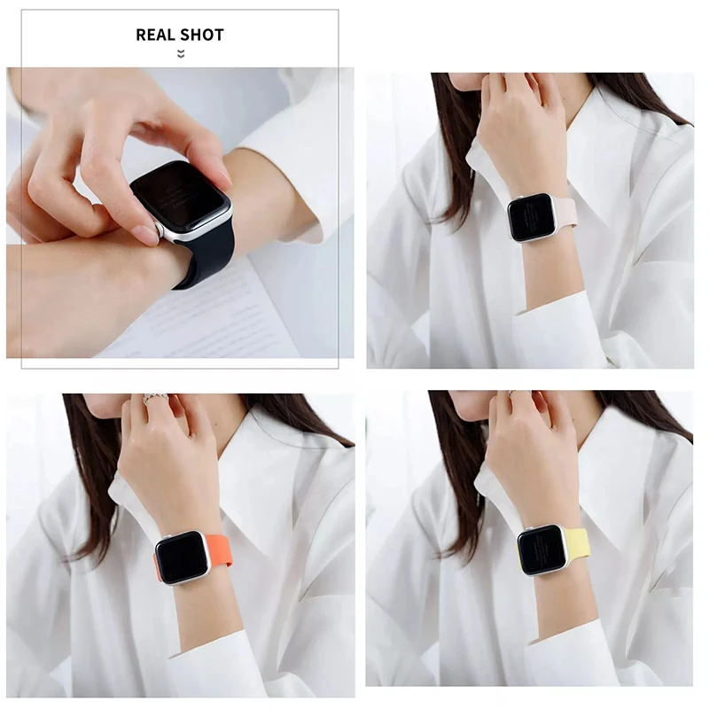 Силиконовый ремешок для Apple Watch Band 9 8 7 6 5 4 3 SE, браслет для iWatch Ultra 2/1 49 мм 45 мм 41 мм 40 мм 44 мм 38 мм 42 мм, ремешок для часов