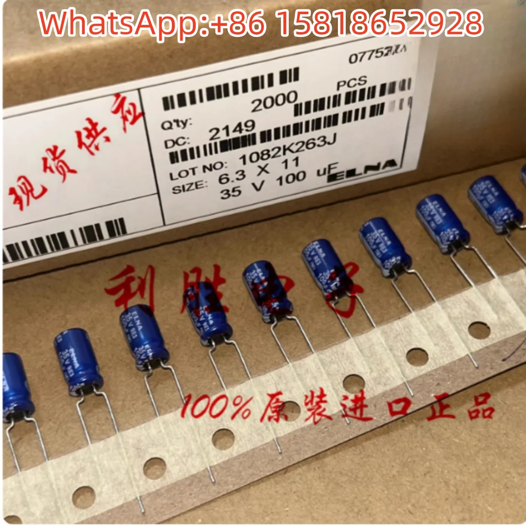 

20 шт. 100 мкФ 35 В японские конденсаторы ELNA 35 В 100 мкФ 6*11 RE3 синий халат аудио