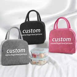 Custom Your Design Insulated Lunch Bag with Photo & Text Reusable Tote for School or Picnic Perfect Personalized Gift for Friend