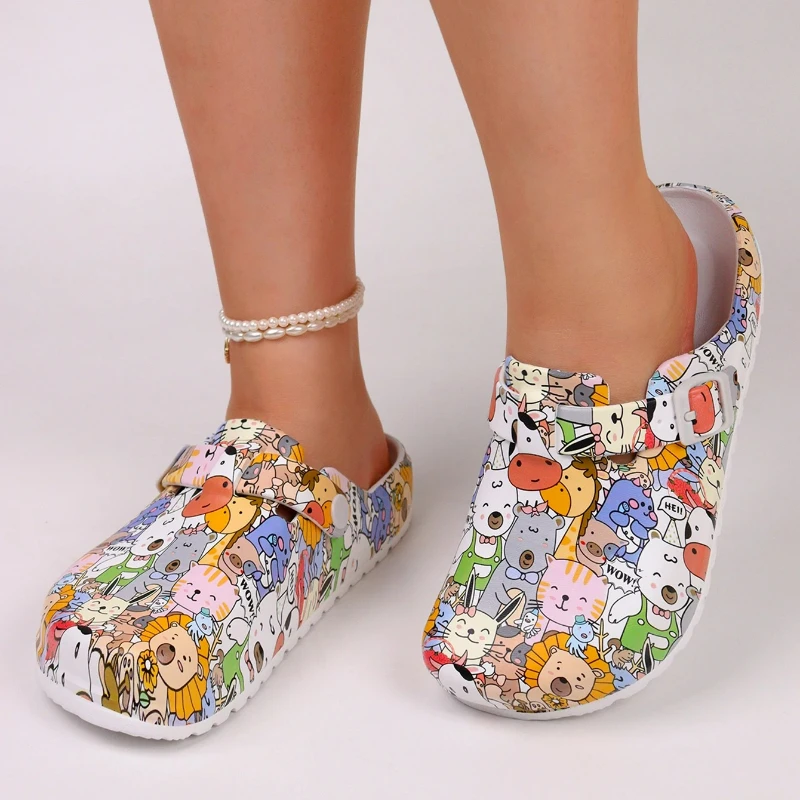 

Women's Tie-Dye EVA Slippers with Cartoon Animal Prints Lightweight Comfortable Casual Slip-On for All-Day Outdoor Wear