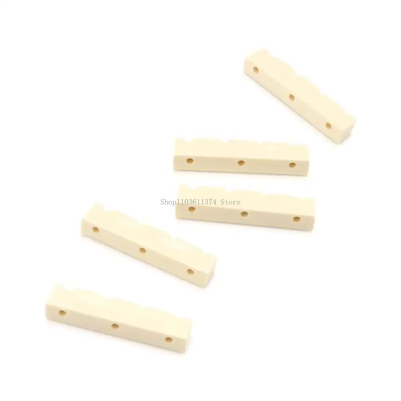 

5Pcs/pack Guitar Bass Nut 42mm Guitar String Nut Guitar Nut Slotted Top Nut Replacement for 4 Strings Musical Instrument