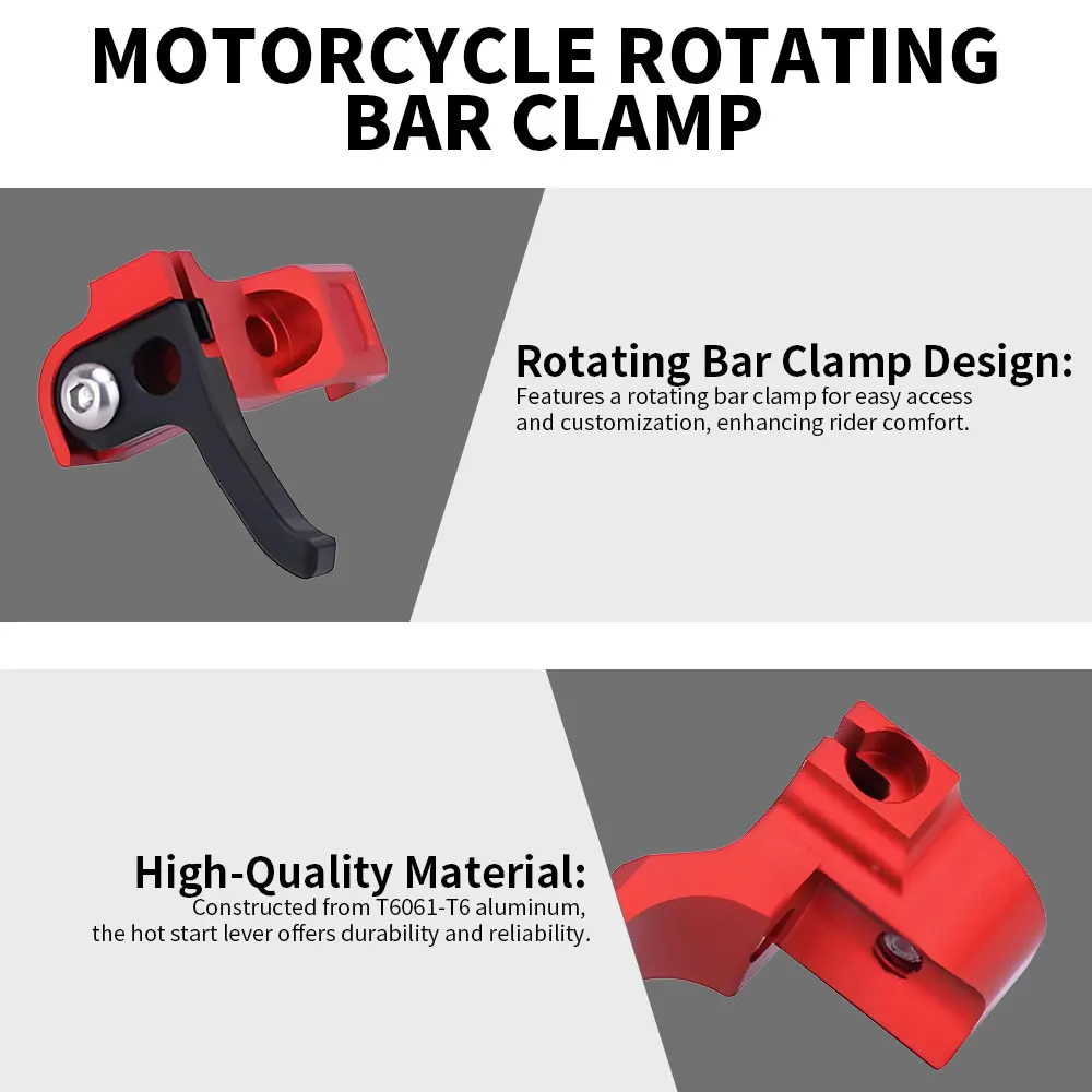 JFG CNC Rotating Bar Clamp Hot Start Lever Motorcycles Accessories Universal For Honda YAMAHA SUZUKI Kawasaki Dirt Pit Bike JFG