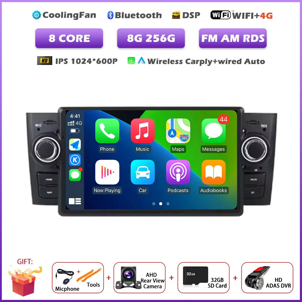 Voor Fiat Grande Punto Linea 2007-2012 7 inch Android 16 Auto Multimedia Speler GPS Carplay Autoradio Stereo Video Audio Head Unit