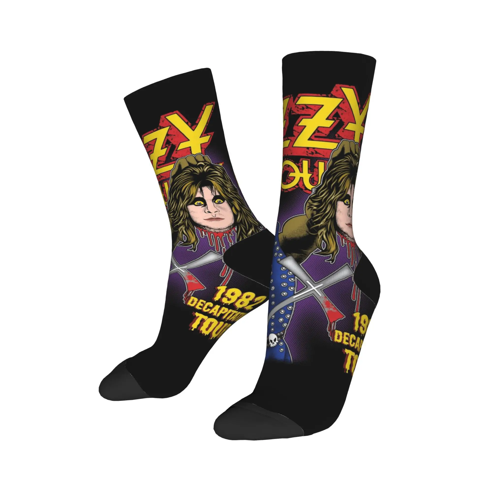 

Vintage Ozzy Osbourne Band Socks Design Stockings Non Slip Men Socks Warm Soft Winter Leisure Running Sports Socks