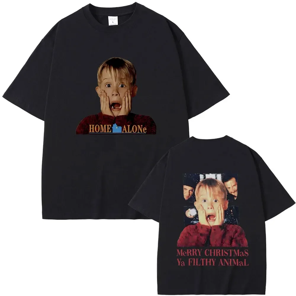 Movie Home Alone Christmas Ya Filthy Animal T-shirt Macauly Culkin Graphic T Shirts Women's Classic Fashion Vintage Men Tshirt