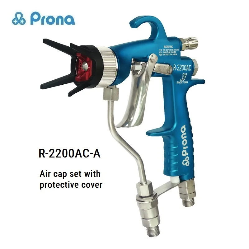 Prona R-2200AC High Pressure Paint Spray Gun R-4700AC Air Mix Manual Pistol 20Mpa 2900psi Fluid Sprayer 200 Bar Max Fluid