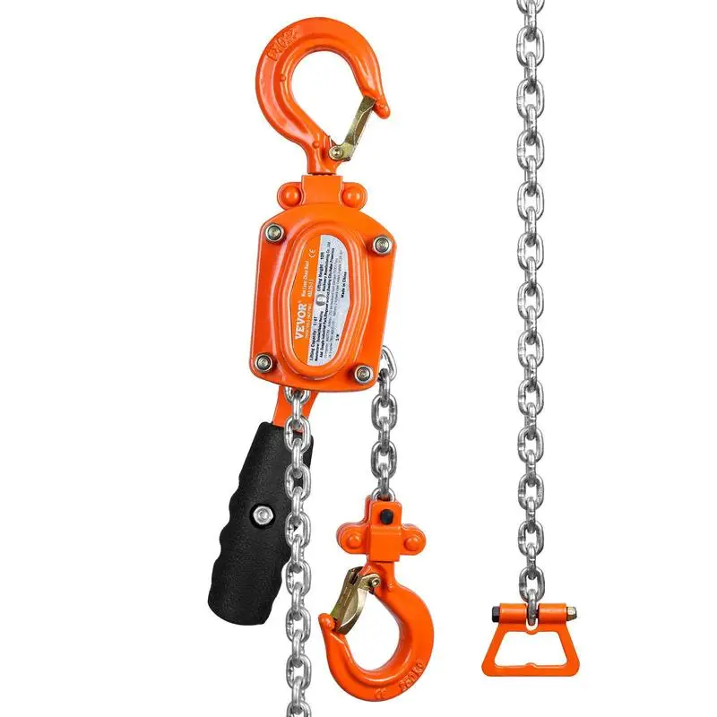 Mini palan à levier 0,25T, palan à chaîne, force de traction 260N, palan à poulie, hauteur de levage 2,80m, palan à cliquet, palan en acier, chaîne G80, frein à double poulie Weston 360 °   Palans à chaîne à crochet rotatif