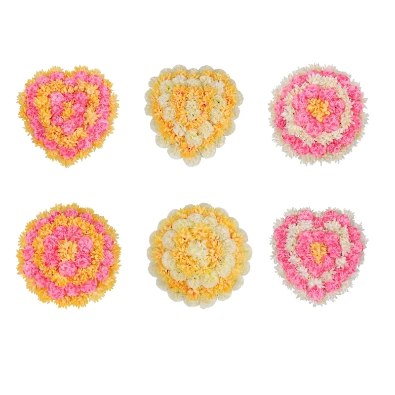 Realistic Artificial Flower for Tombstone Decoration Weather Resistant Silk Chrysanthemum Floral Accessory 15UB