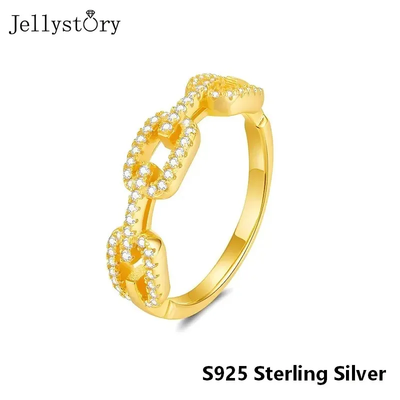 JellyStory Exquisite Timeless Ring for Women, Moissanite Band with High-End Feel, Chic and Trendy Fashion Accessory