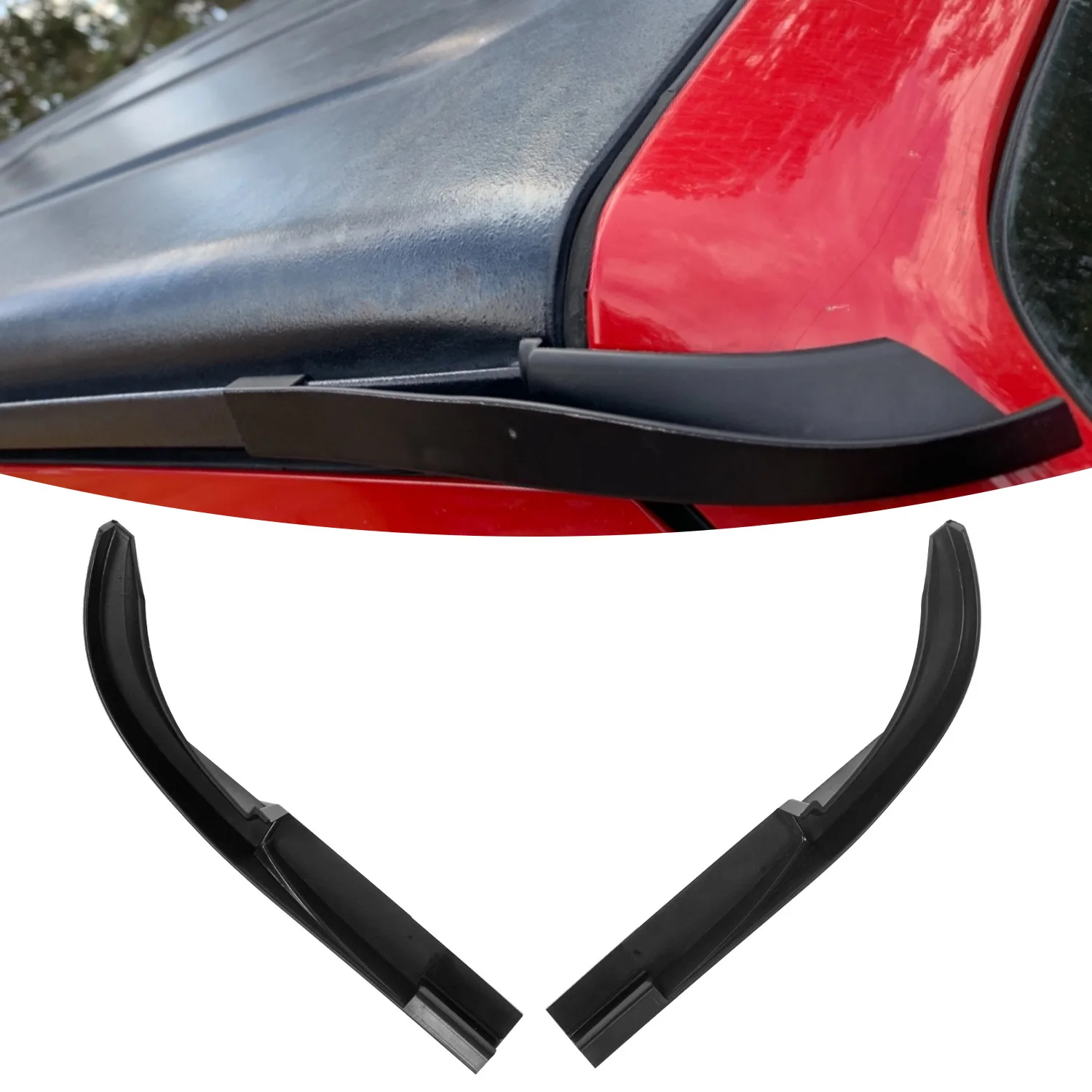 Rain Gutter Extensions Roof Hard-Top ABS Rain Groove Diverter Rainwater Deflector  For Jeep Wrangler JK JKU 2007-2017